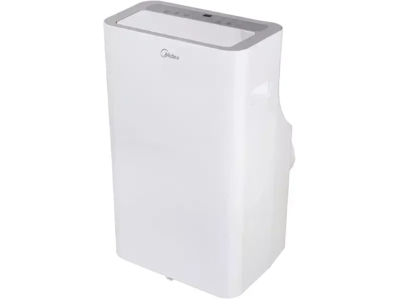 Weiße mobile Klimaanlage mit Midea-Logo, energieeffizient und modern für jeden Haushalt