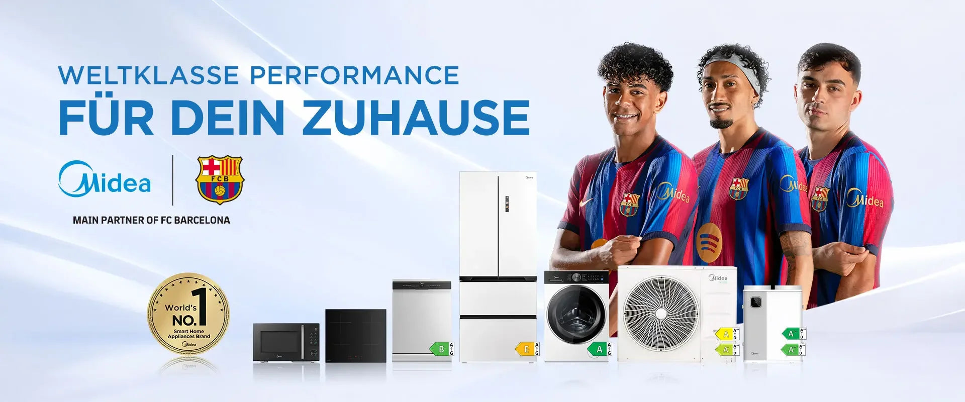 Midea Haushaltsgeräte & Klimaanlagen mit FC Barcelona – Waschmaschine, Kühlschrank, Geschirrspüler, Smart Home Lösungen